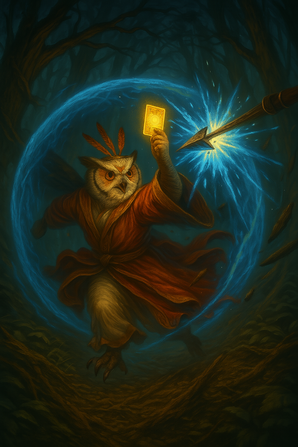 Octavius conjuring a Shield spell